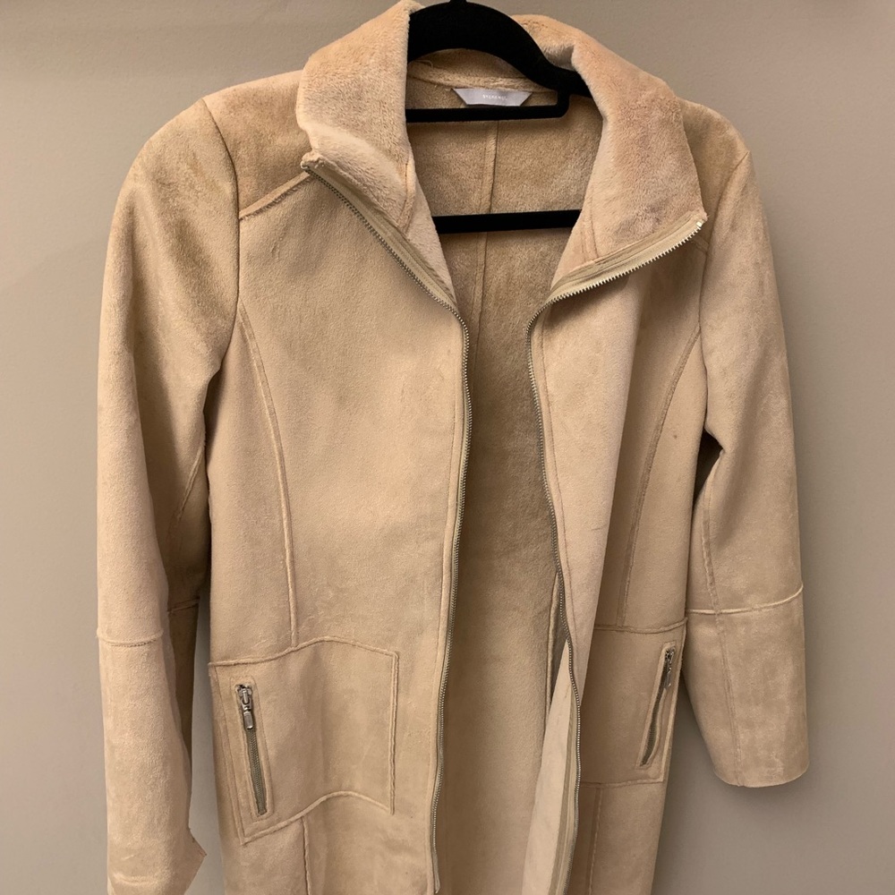Fitted Faux Suede Jacket- Size 40, equivalent to S